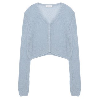 BURU N JUDY 女款奶油色V領開襟衫 BORGCD504A