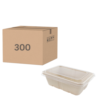 ONEFU 萬福 植纖方形餐盒 750ml, 6包, 50個