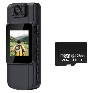 DTAudio 帶螢幕運動攝影機1080P + 記憶卡128GB, 黑色, DTA-L11