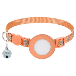 KODACHIEF 寵物定位頸帶 腳掌圖案 + 矽膠保護套組合, 1套, 橘色(頸帶)