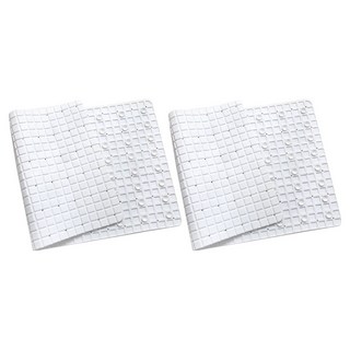 新錸家居 TPE浴室防滑墊/可拼接真空吸盤地墊, 1組, 簡約白