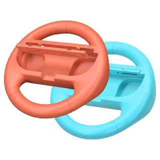 HOHOO Nintendo Switch 1/2適用Joy-Con賽車方向盤瑪利歐賽車手柄, 1套, 單一商品, 藍色, 橘色