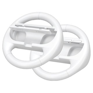 HOHOO Nintendo Switch 1/2適用Joy-Con賽車方向盤瑪利歐賽車手柄, 1套, 單一商品, 白色