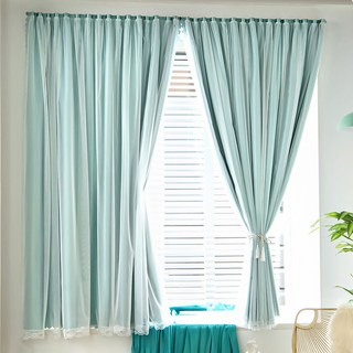 Artihome 雙層魔鬼氈房間遮光窗簾, 薄荷綠