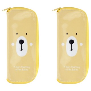 小熊多用途收納盒, 黃色, 2個