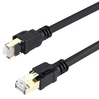 DTAudio 高速網路線 5m 鍍金頭 Cat.8 分享器/數據機/機上盒/電競專用, 黑色, 1條