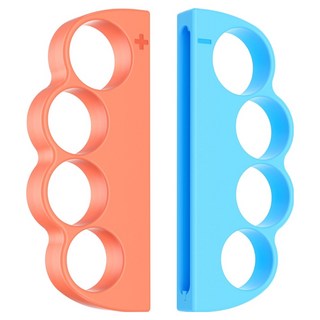 HOHOO 任天堂 Switch 2 Joy-Con 拳擊指虎握把 保護殼 拳擊握把, 2個, 單一商品, 藍色 + 橘色