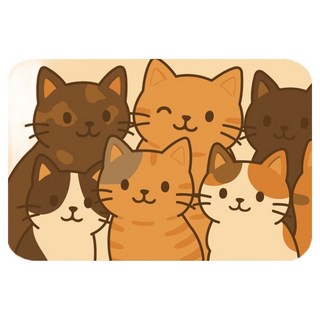 Monster 瑪思特 北歐動物系列 軟式珪藻土吸水地墊, 喵星小隊