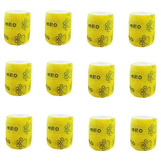 네오짱 강아지 자가점착 붕대신발 옐로우 5cm x 4.5m, 35g, 12개