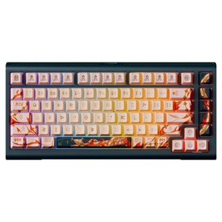 Ducky 蛇年 RGB 熱插拔 PBT Cherry MX2A 75%機械式英文鍵盤, 茶軸, DKYOTS2025-CBUSPHCH000BY1, 混和顏色