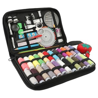 小麥購物 多功能132合1縫紉修補針線包 L562, 黑色, 1組