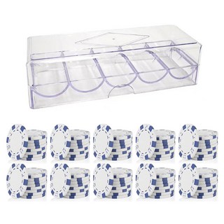 Hoonie Gamble 再生籌碼 白色 100p + 壓克力盒組, 1套, 混合顏色