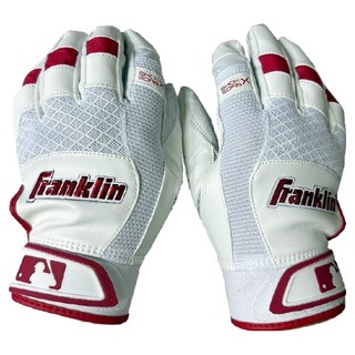 Franklin SHOK SORB系列棒球手套雙手佩戴組 20926, 1套, 白+紅