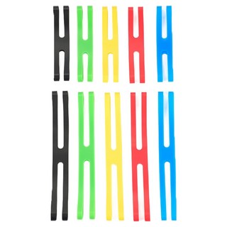 ISE MOUNT 小島嶼山 矽膠綑綁帶 大小混合, 10個, 黑色 + 綠色 + 黃色 + 紅色 + 藍色