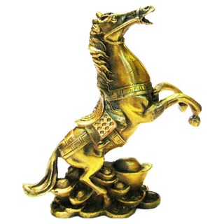 開運陶源 馬上發財/馬上有錢 招財開運銅雕, 黃銅色