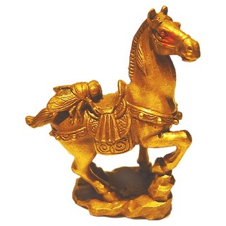 開運陶源 馬上贏/馬上蠅 招財開運銅雕 迷你隨身攜帶 附錦囊袋, 黃銅色