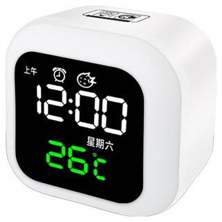 WE CHAMP 智能小夜燈電子鬧鐘 Z0077, 白色