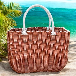 Peoplefi 人造藤感性野餐籃, 白色, 1個