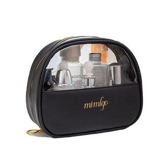 mimlgo 半圓月牙 防水透視盥洗化妝包, 黑色, 1個