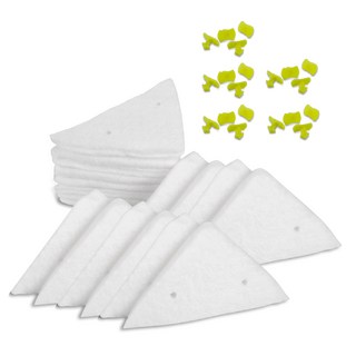 Axis 艾克思 三角型磁性雙面玻璃擦窗器專用配件組 棉布固定扣, 1組, 白色