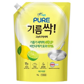 피죤퓨어 기름싹 주방세제 레몬라임향, 1L, 1개