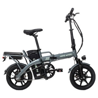 나노휠 커브14 접이식 전동 전기자전거 48V 20Ah 고객직접설치, 스틸, 그레이