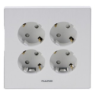 나노전기 아트2 4구 매입 콘센트 접지 화이트, 1개