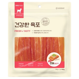 굿데이 강아지 간식 건강한육포 소프트 슬림스틱, 연어, 180g, 1개