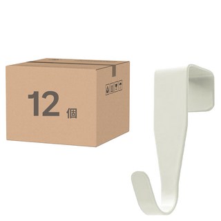 小麥購物 櫥櫃門掛鉤 L2312, 12個, 白色