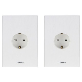 nano 電氣 Art2 1孔嵌入式 SIMPLE 接地插座 白色, 2個