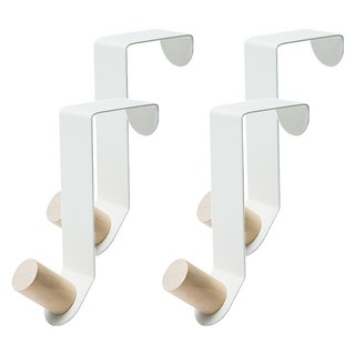 小麥購物 北歐風門後掛鉤 L1025, 白色, 4個