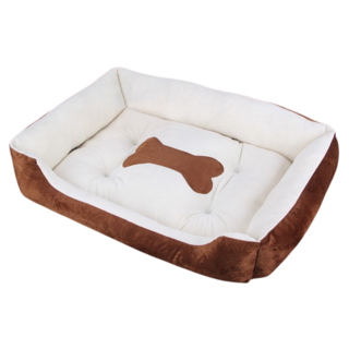 小骨頭寵物床, 1個, 咖色 + 米色
