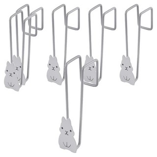 小麥購物 兔子造型門後掛勾 L2304, 6個, 灰色
