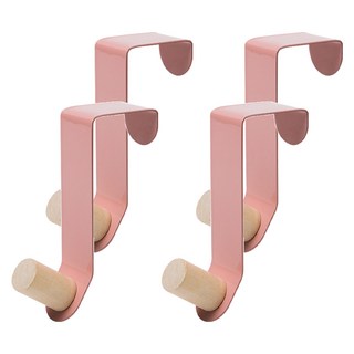 小麥購物 北歐風門後掛鉤 L1025, 粉色, 4個