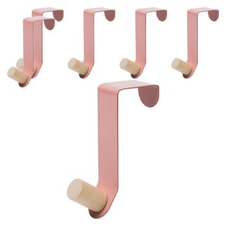 小麥購物 北歐風門後掛鉤 L1025, 粉色, 6個
