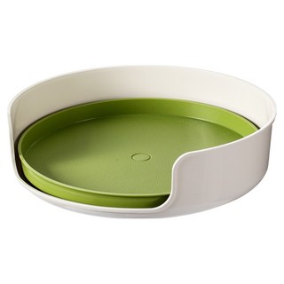 FaSoLa 日本多用途 360度旋轉盤 直徑27.8cm, 綠色 + 白色, 1個