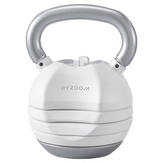 BYZOOM FITNESS 5段式重量調節啞鈴 白色, 1個, 18kg