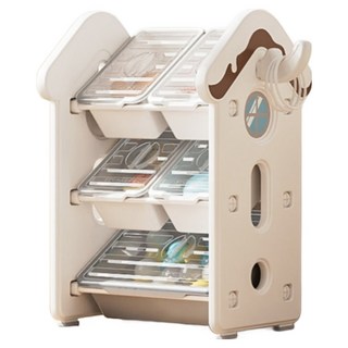 lilikoko 哩哩摳摳 A 甜點屋收納架 組合一, 3層, 玉蓮白