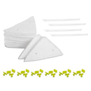 Axis 艾克思 三角型磁性雙面玻璃擦窗器專用配件組 刮條 + 棉布 + 固定扣, 1組, 白色