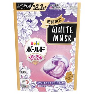 Bold 日本原裝進口 新4合1洗衣球補充裝 白麝香與花香 白色, 25顆, 1袋