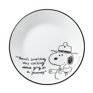 Corelle Brands 康寧餐具 SNOOPY 復刻黑白 平盤, 1個, 黑色 + 白色