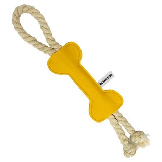 블랭크도그 반려동물 로프 뼈다귀모양 터그 장난감, 옐로우, 1개