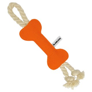 블랭크도그 반려동물 로프 뼈다귀모양 터그 장난감, 오렌지, 1개