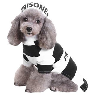 QIDINA 超萌警匪寵物衣服F, 1件, 不乖乖犯人服