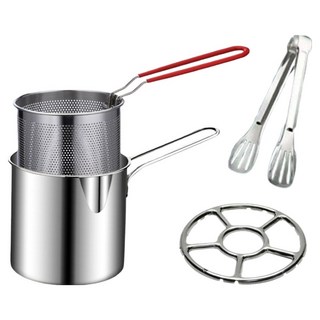 ROYALLIN 蘿林嚴選 油炸鍋4件組 25 x 13 x 13cm 500g, 不鏽鋼色, 1組