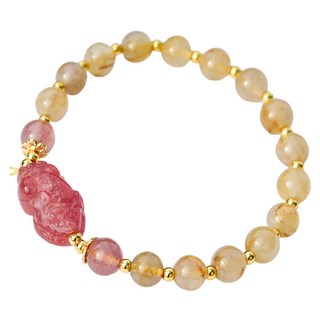 命運好好玩 緣來有錢鈦晶貔貅手鍊 8110764, 黃色, 1個