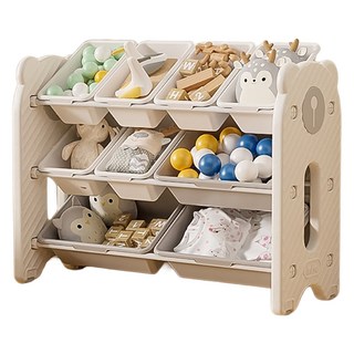 lilikoko 哩哩摳摳 熊寶收納架 組合二, 3層, 茉莉白