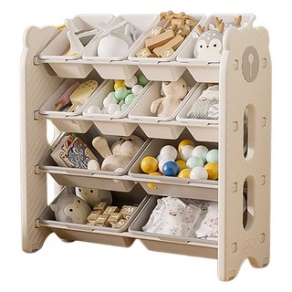 lilikoko 哩哩摳摳 熊寶收納架 組合四, 4層, 茉莉白
