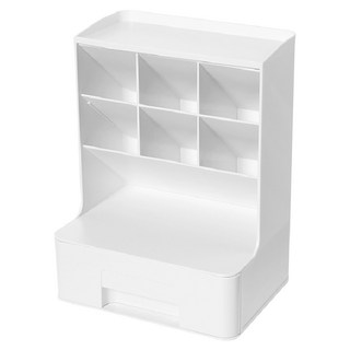 小麥購物 斜插式筆筒桌面抽屜收納盒 L2359, 1個, 白色