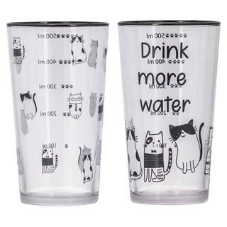 LCW HOME 黑白貓咪玻璃杯2件組 570ml, 1組, 黑白貓咪